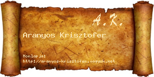 Aranyos Krisztofer névjegykártya